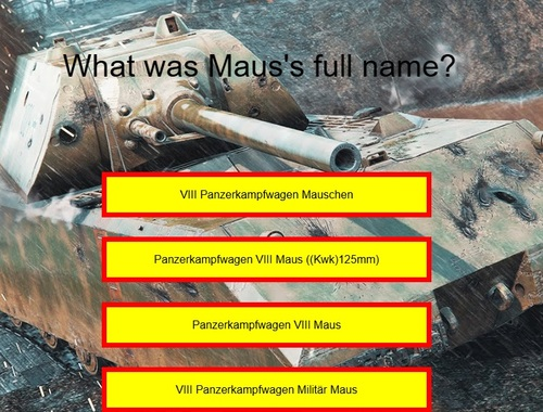 Spel Tankquiz: Maus  online