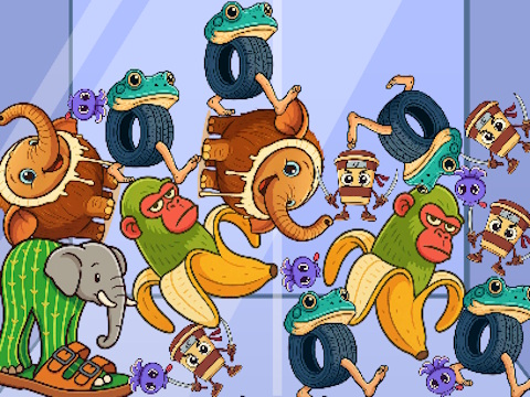 Spel Italiaans Brainrot: Dieren Mergen Puzzle samenvoegen  online