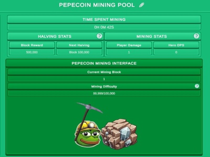 Spel Pepecoin Miner Idle Simulator online