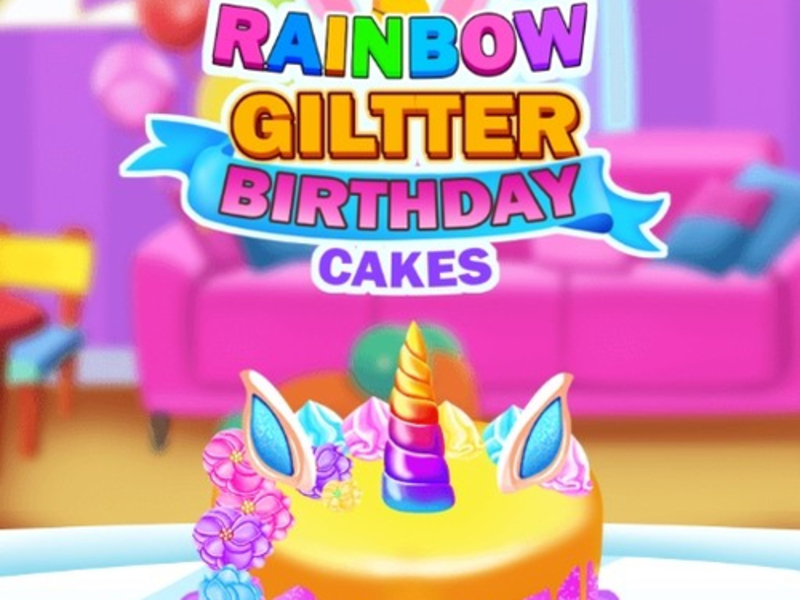 Spel Regenboog glitter verjaardagstaarten online